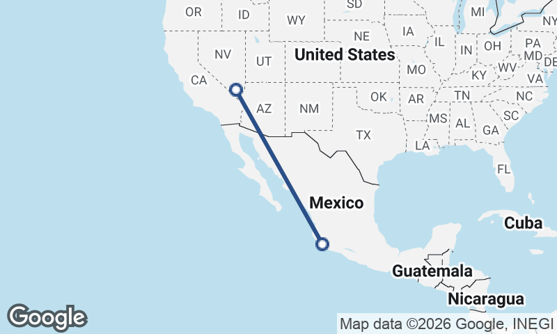 Manzanillo to Las Vegas