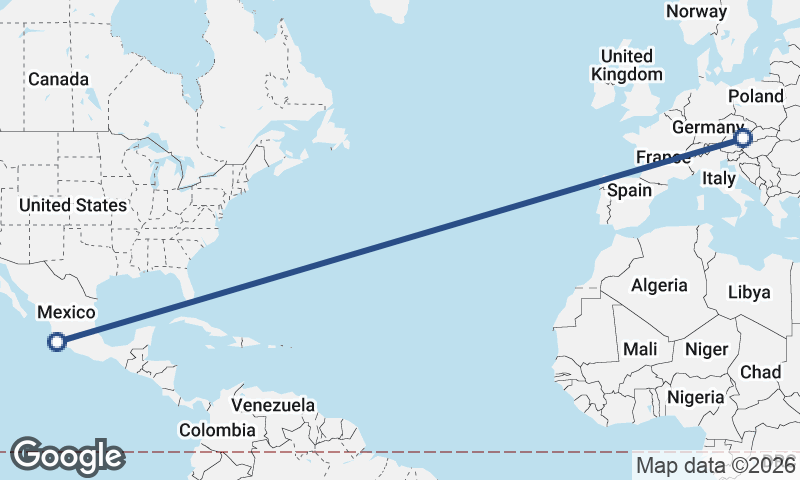 Manzanillo to Vienna