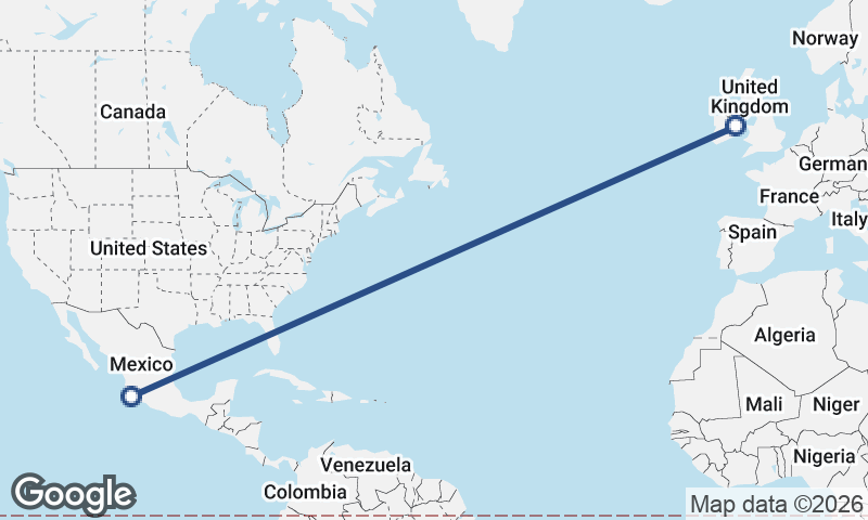 Manzanillo to Dublin