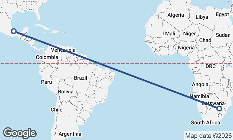 Veracruz to Johannesburg