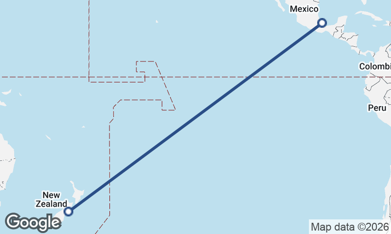 Veracruz to Christchurch