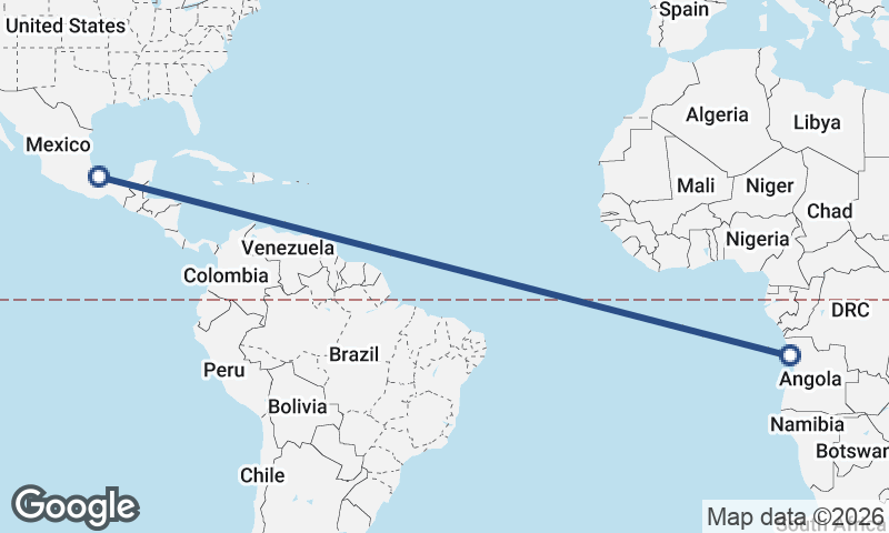 Veracruz to Luanda