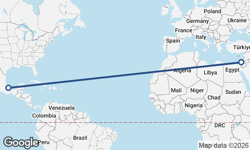 Veracruz to Tel Aviv-Yafo