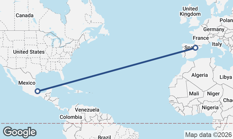 Veracruz to Zaragoza