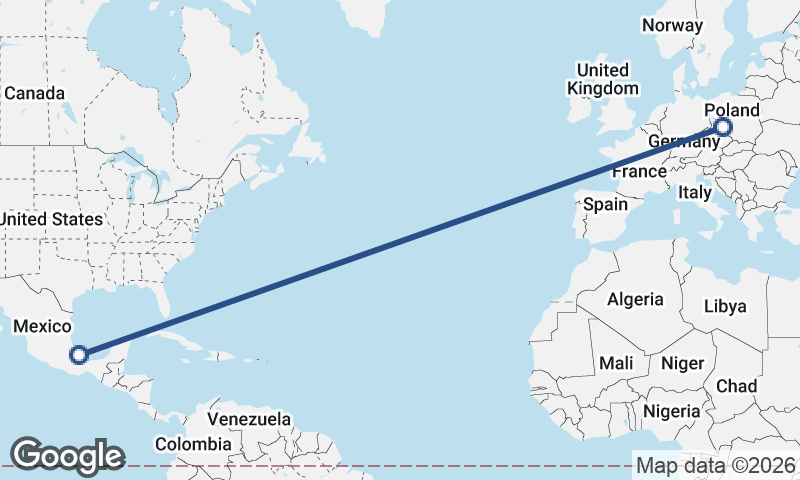 Veracruz to Wrocław