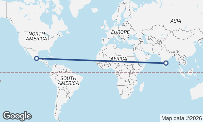 Mexico City to Chennai