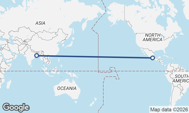 Mexico City to Kolkata