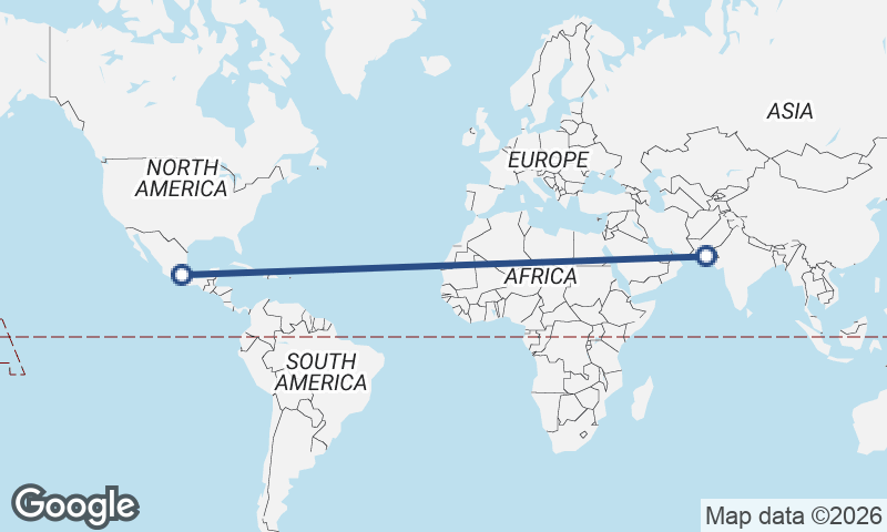 Mexico City to Karachi