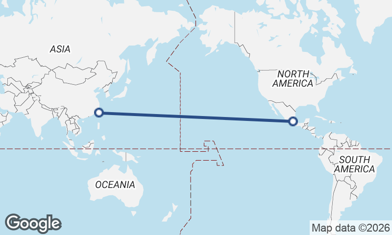 Mexico City to Taipei