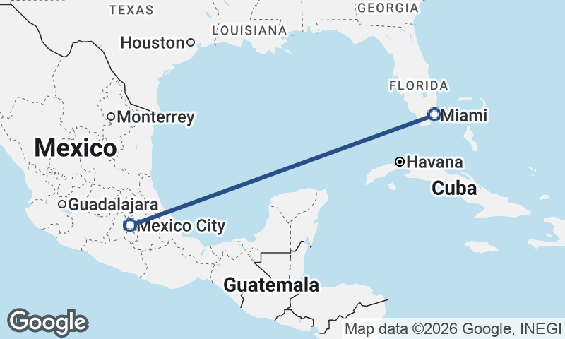 Mexico City to Miami