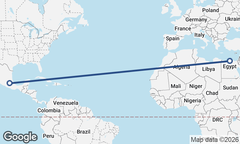 Mexico City to Alexandria