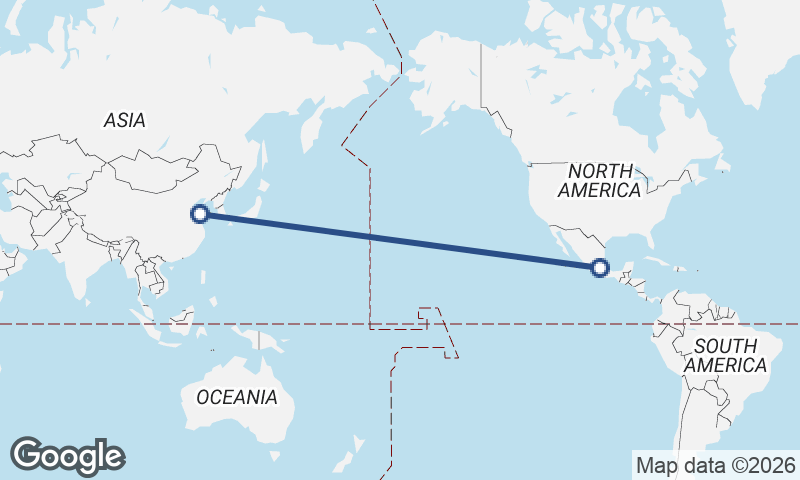 Mexico City to Qingdao