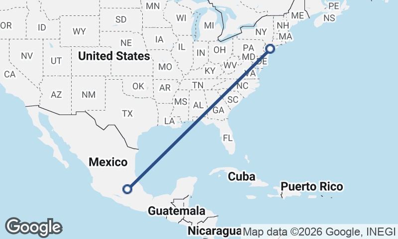 Mexico City to New York