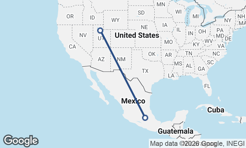 Mexico City to Salt Lake City