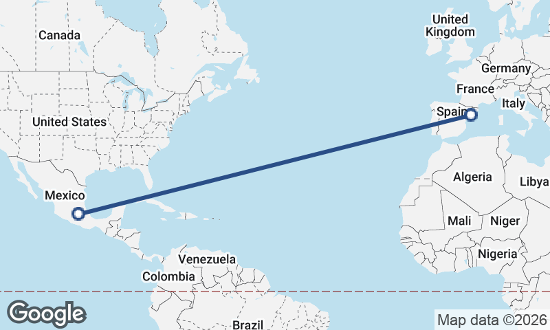 Mexico City to Tarragona