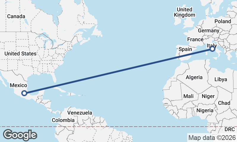 Mexico City to Rome