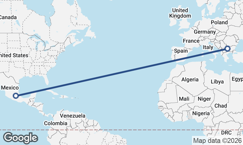 Mexico City to Sofia
