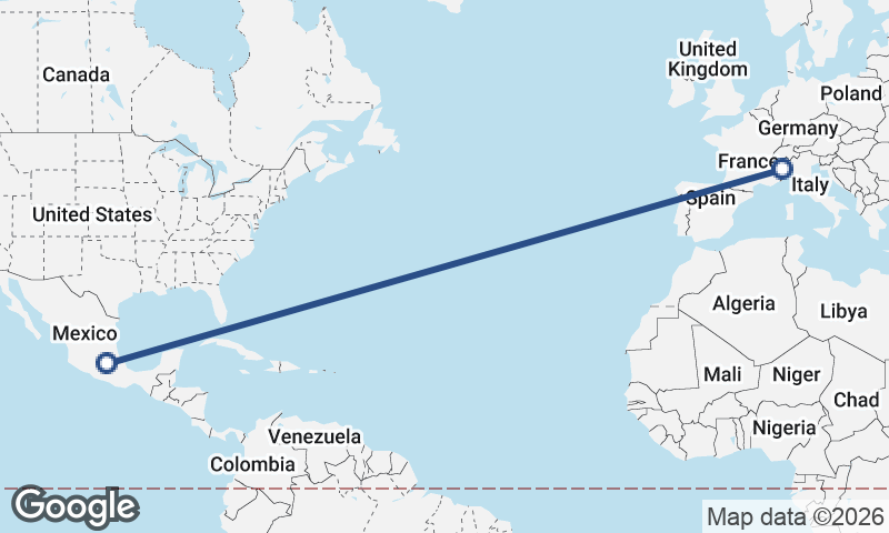 Mexico City to Turin