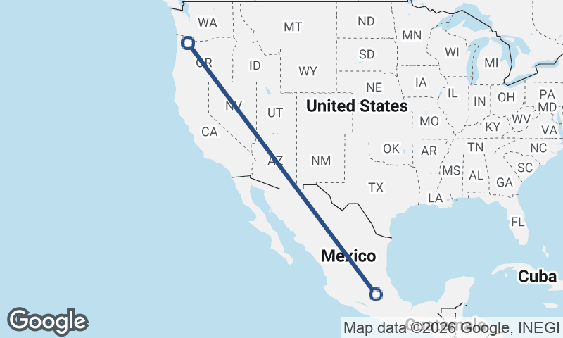 Mexico City to Portland