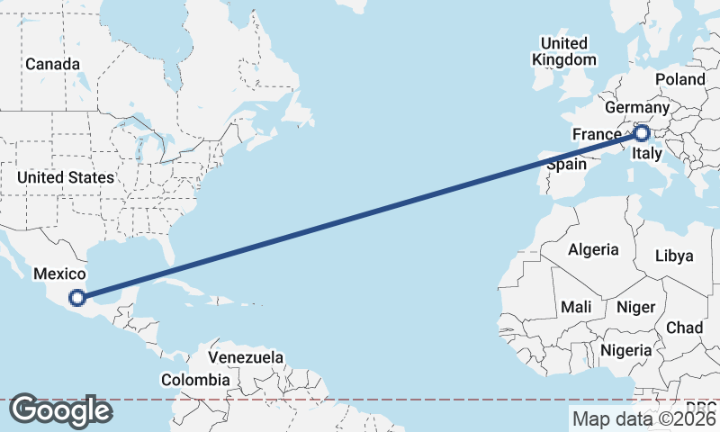 Mexico City to Trento