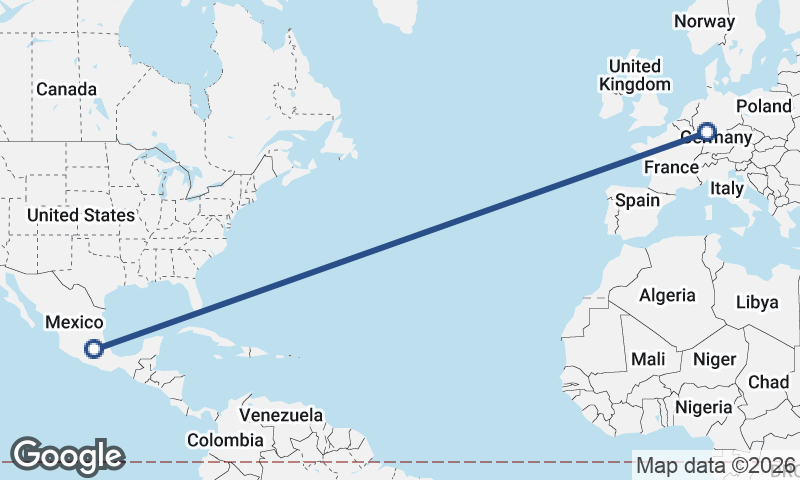 Mexico City to Frankfurt