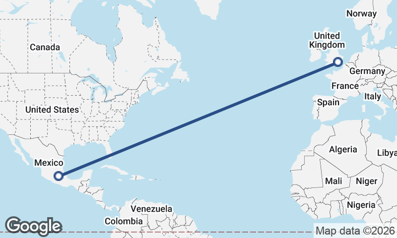 Mexico City to London