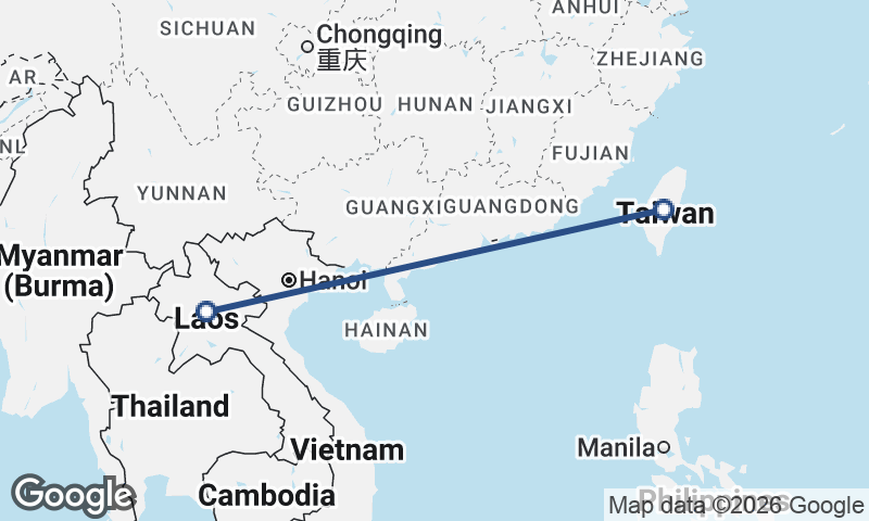 Laos to Taiwan