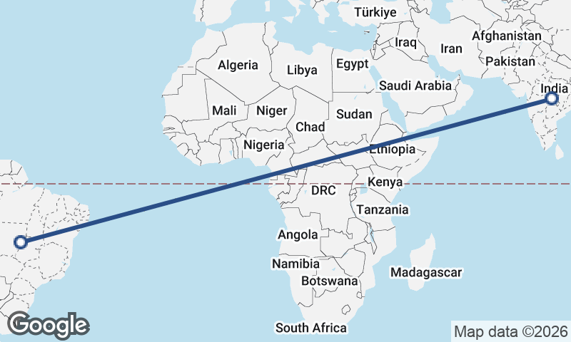 India to Brazil