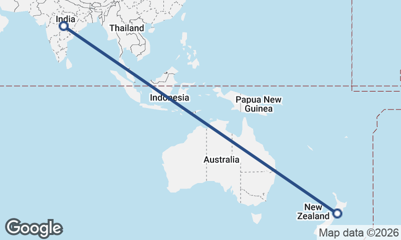 India to New Zealand