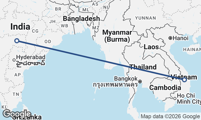 India to Vietnam