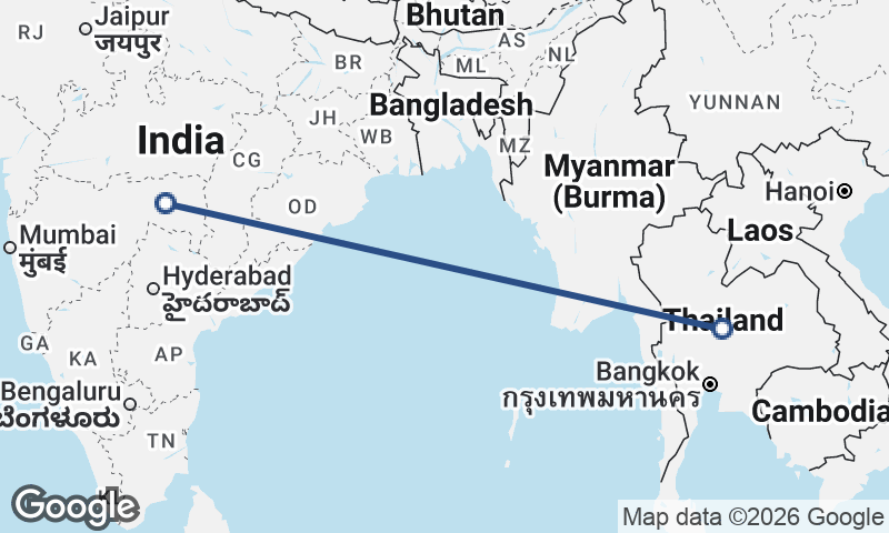 India to Thailand