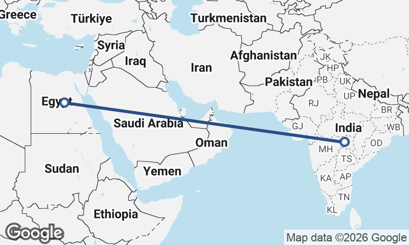India to Egypt