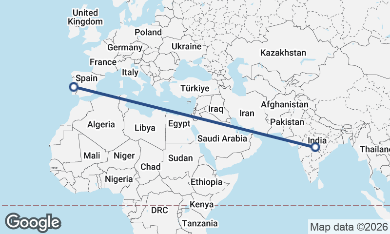 India to Portugal