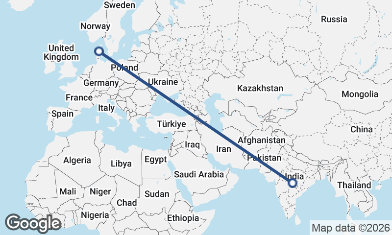 India to Denmark