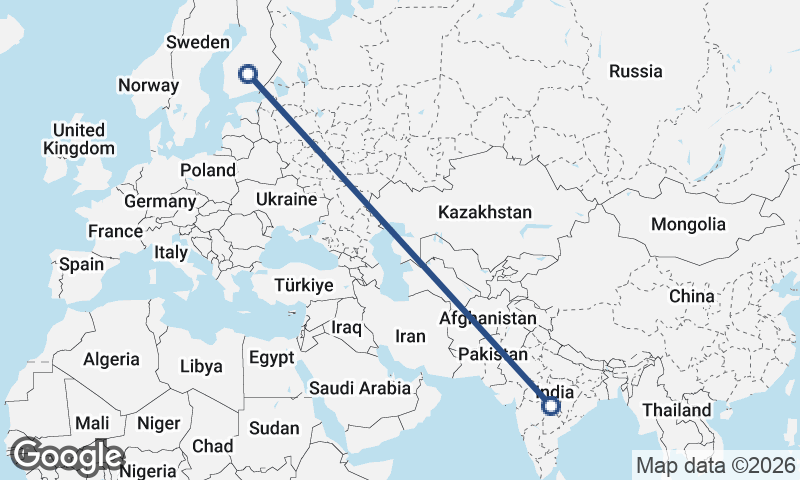 India to Finland