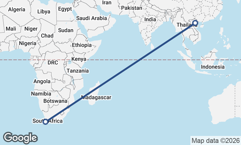 Hanoi to Cape Town