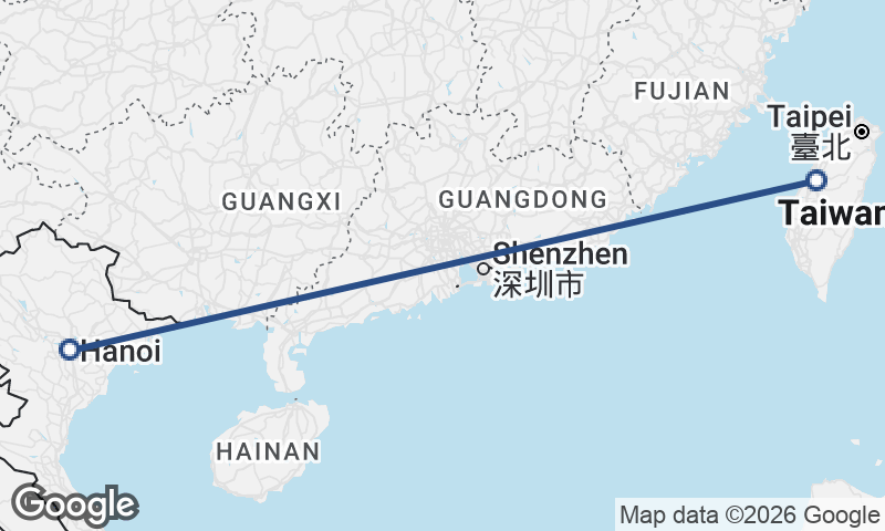 Hanoi to Taichung