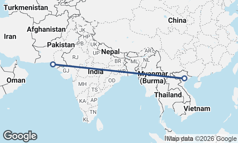 Hanoi to Karachi
