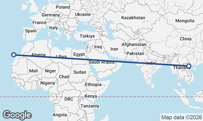Hanoi to Las Palmas de Gran Canaria