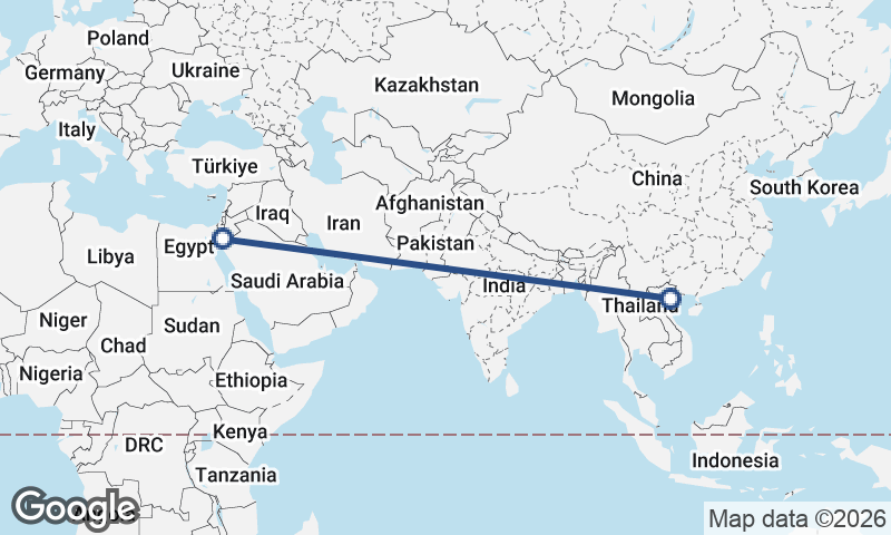 Hanoi to Al ‘Aqabah