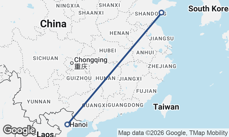 Hanoi to Qingdao