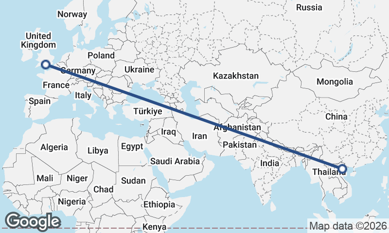 Hanoi to Southampton