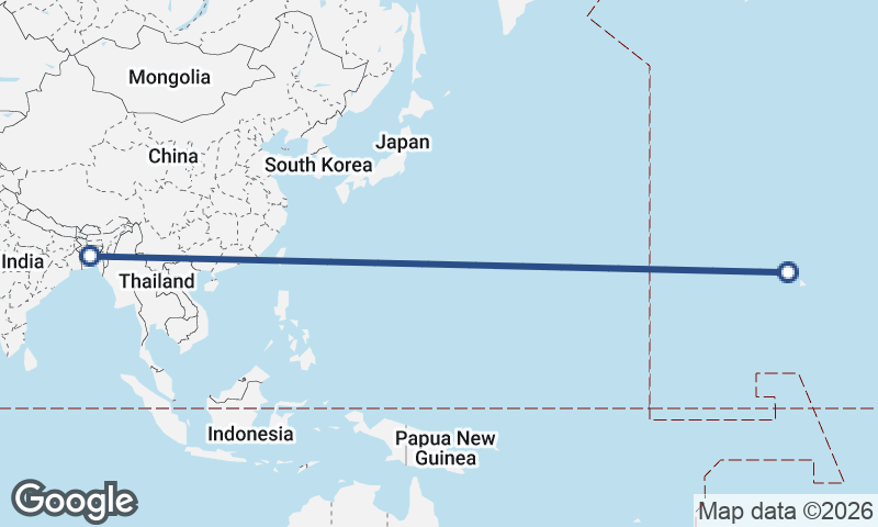 Honolulu to Dhaka