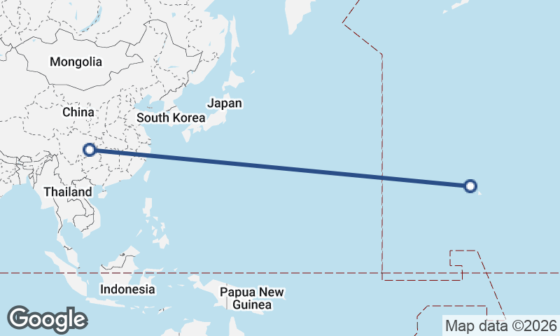 Honolulu to Chongqing