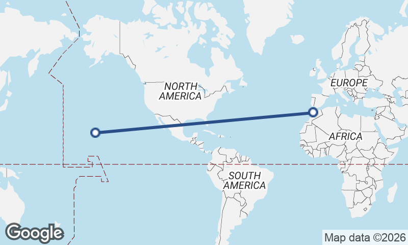 Honolulu to Casablanca