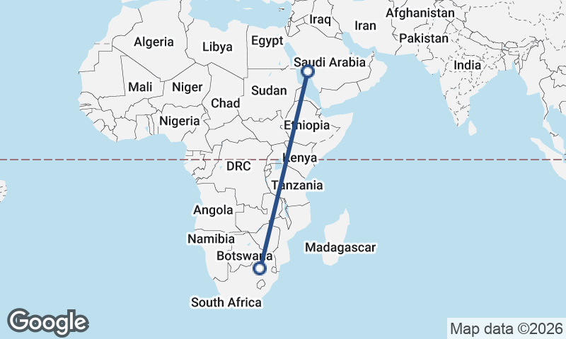 Mecca to Johannesburg