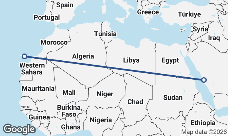 Mecca to Las Palmas de Gran Canaria