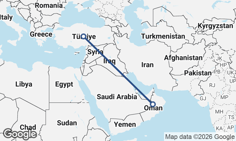 Oman to Turkey