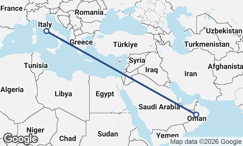 Oman to Italy