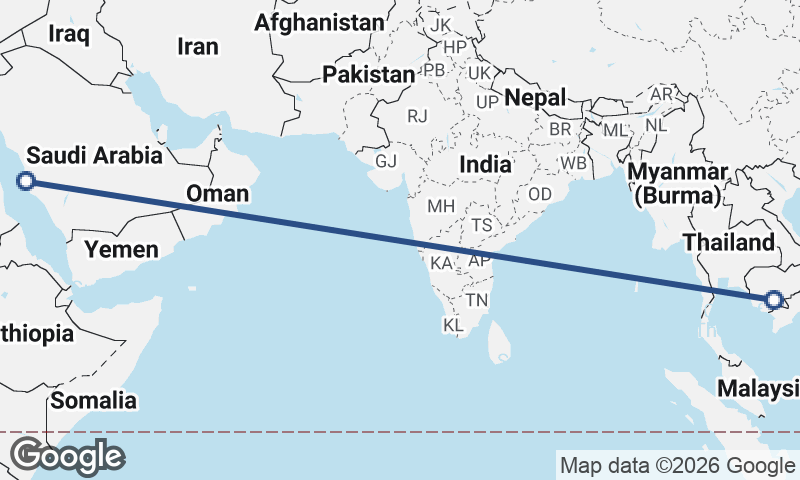 Jeddah to Phnom Penh